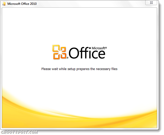 Capture d'écran du programme d'installation d'Office 2010