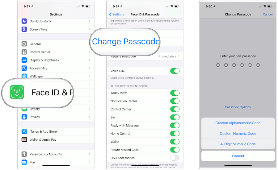 iPhone Changer de mot de passe