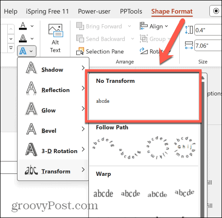 PowerPoint sans transformation