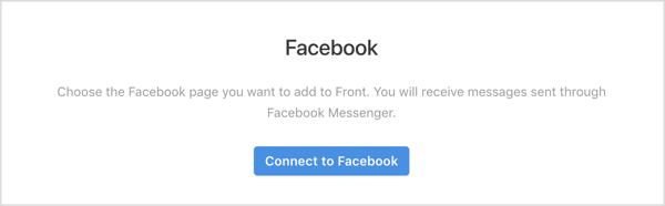 Cliquez sur le bouton Se connecter à Facebook dans l'application Front.