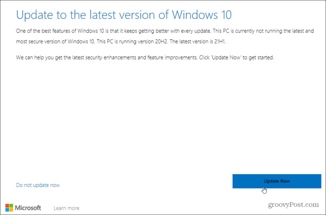 Comment installer la mise à jour de Windows 10 21H1 mai 2021
