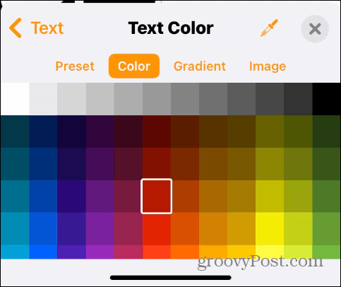 Changer la couleur du texte sur iPhone