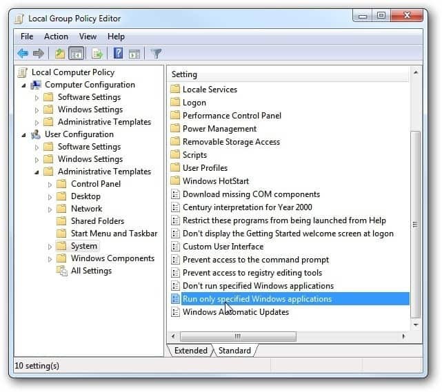 Comment configurer Windows 8 et Windows 7 pour exécuter uniquement des programmes spécifiques