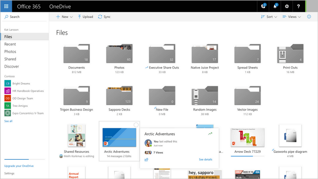 Microsoft Mise à jour de OneDrive avec une interface utilisateur améliorée et des options de partage