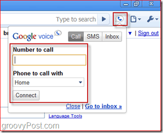 Capture d'écran Google Voice