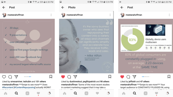 Réutilisez les images de votre article de blog original pour les utiliser dans les albums Instagram.
