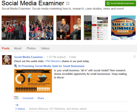 Pages Google+ - Examiner les médias sociaux