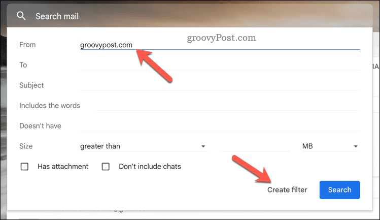 Créer un filtre Gmail