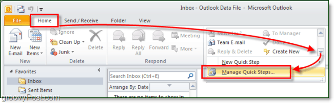 Comment créer des étapes rapides personnalisées dans Outlook 2010