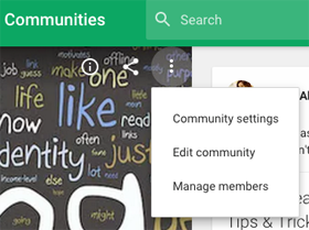 nouveaux paramètres de la communauté google plus