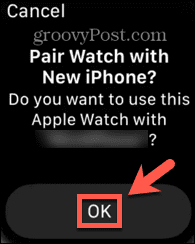 Apple Watch confirme l'appairage