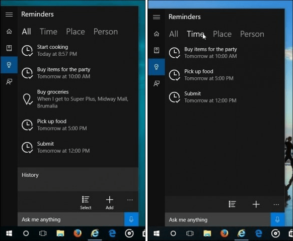 Windows 10 Cortana: créer des rappels basés sur l'heure et l'emplacement