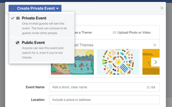 Les événements Facebook permettent à votre entreprise d'inclure des fans, des abonnés et des clients dans un webinaire, un lancement de produit, une grande ouverture ou d'autres célébrations.