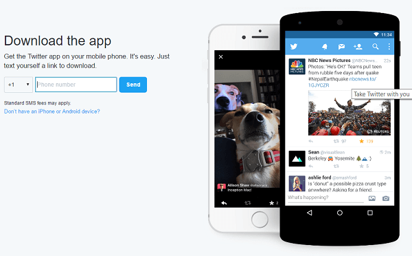 application mobile twitter