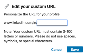 Modifiez votre URL LinkedIn, étape 2.