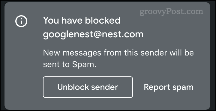 Notification par e-mail bloquée dans Gmail
