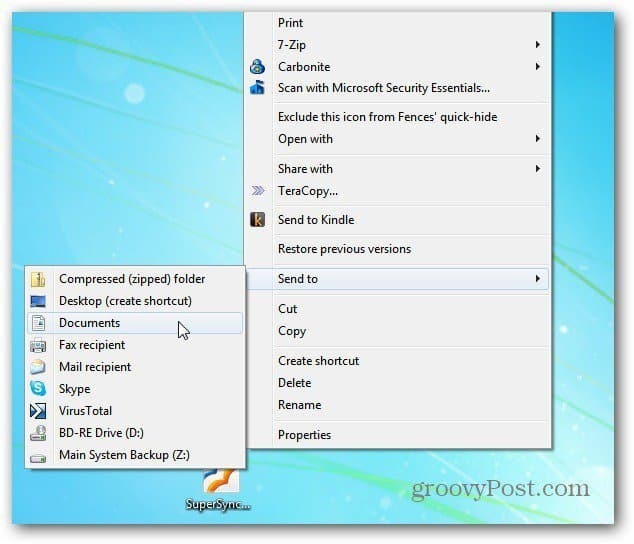 Menu contextuel de Windows 7: ajouter des commandes de copie et de déplacement vers un dossier