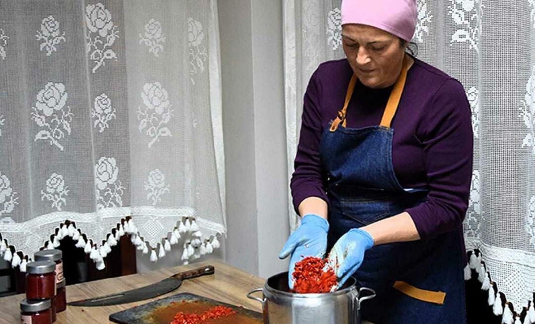 Les femmes de Bilecik préparaient de la confiture à partir du piment enregistré de Çukurören: la forme de douleur la plus douce !