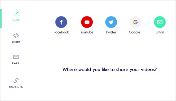 Partagez votre vidéo sur les réseaux sociaux, générez un lien partageable, envoyez-la par e-mail ou intégrez-la sur votre site Web.