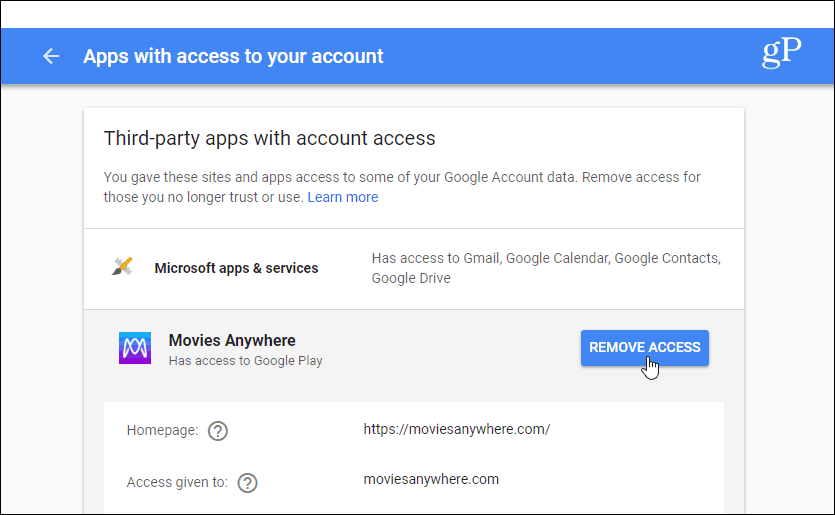 Applications tierces avec accès au compte Gmail