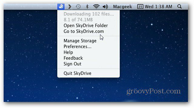 Icône Mac Menubar SkyDrive