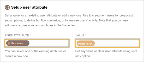 Créez un nouvel attribut utilisateur et entrez une valeur pour celui-ci.