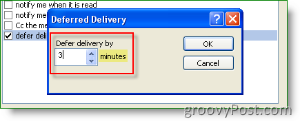 Règle Outlook - Définir le délai de livraison différé