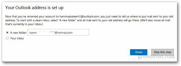 Renommer l'adresse Hotmail 6