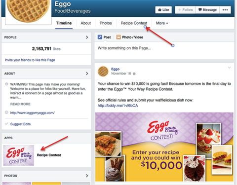 concours facebook eggo