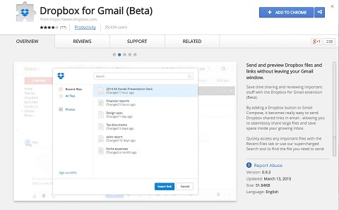 dropbox pour Gmail
