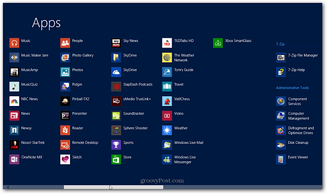 Rechercher toutes les applications installées sur Windows 8 (mise à jour pour 8.1)