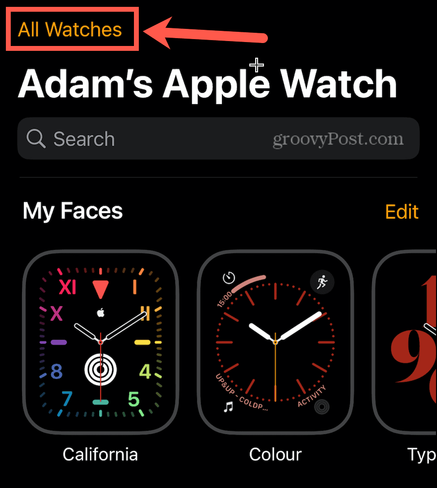 regarder l'application toutes les montres