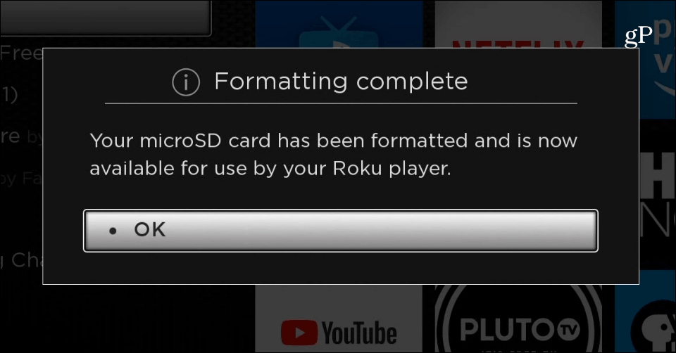 Formater la carte microSD Roku Ultra Complete