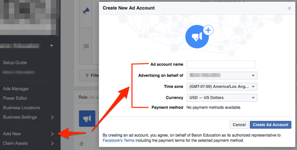 facebook créer un compte publicitaire
