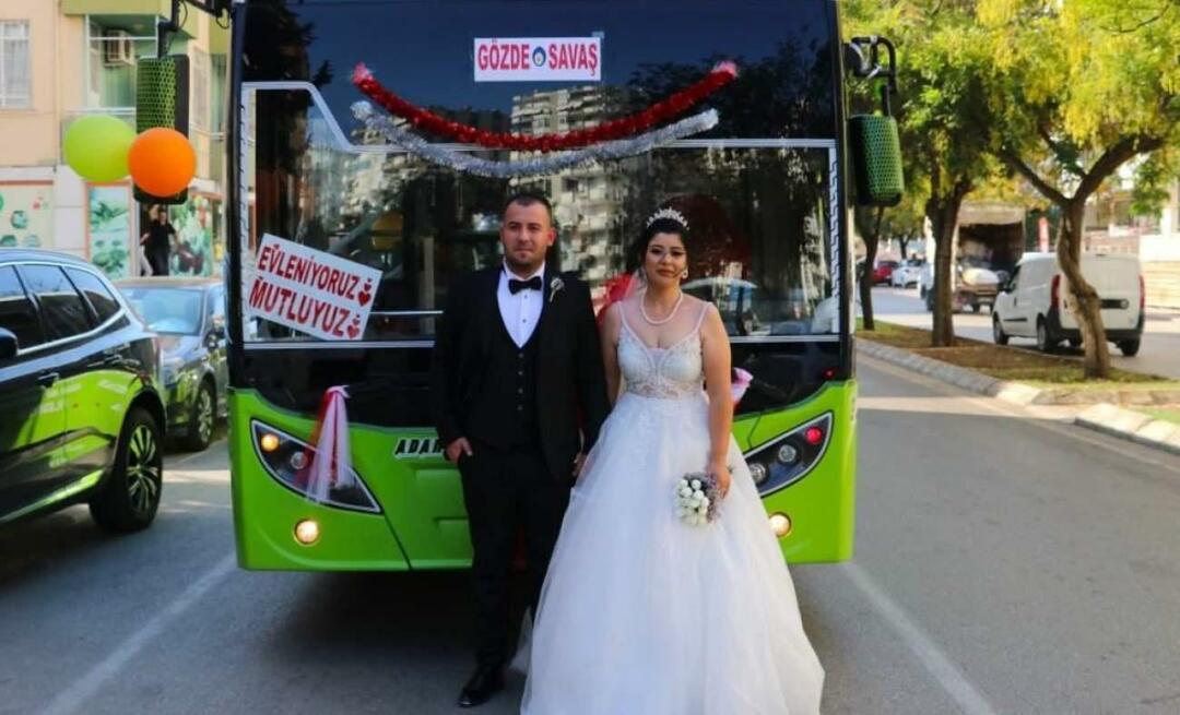 Le bus qu'elle utilisait est devenu une voiture nuptiale! Le couple a fait un tour de ville ensemble