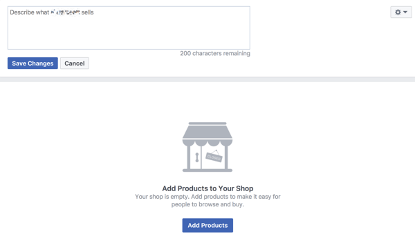 Décrivez vos produits sur votre vitrine Facebook pour aider à augmenter les ventes.