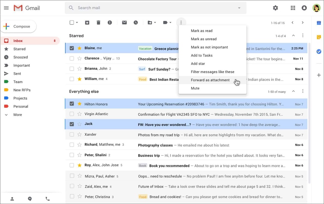 Google permet d'envoyer des e-mails sous forme de pièces jointes dans Gmail