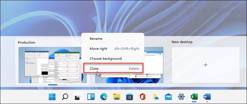Fermer le bureau virtuel Windows 11