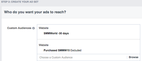 Ensemble d'annonces Facebook SMMW15