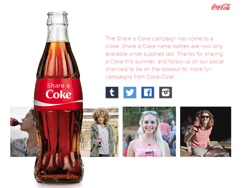 coca-cola partage une image de campagne de coke