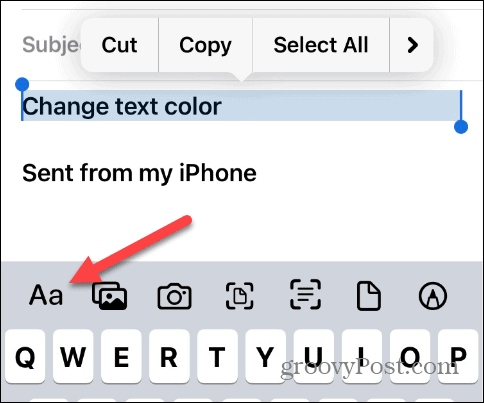 Changer la couleur du texte sur iPhone