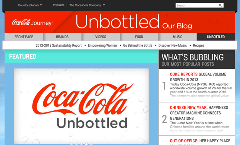 le blog sans bouteille de coca-cola