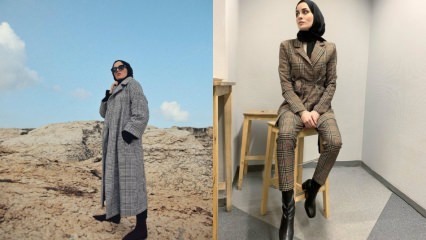 Modèles de vêtements hijab à carreaux nouvelle saison
