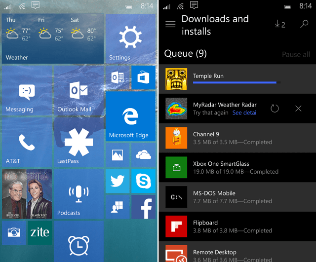 Windows 10 Mobile Build 10149 Visite visuelle des nouvelles fonctionnalités