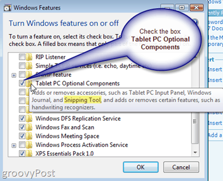 Activer ou installer l'outil de capture de Windows Vista