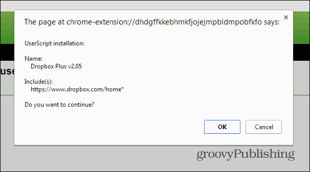 Structure de l'arborescence Dropbox Script d'installation de Chrome