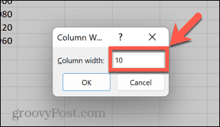 Excel définir la largeur de colonne