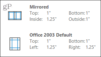 Marges miroir et Office 2003