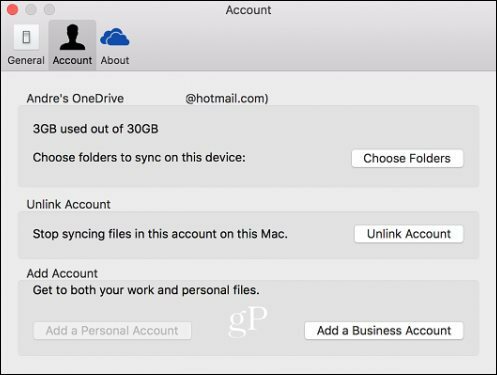 OneDrive pour les entreprises Mac