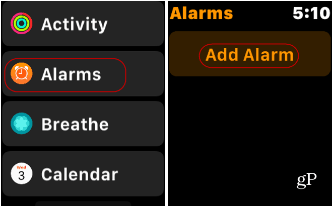 Alarmes App Apple Watch